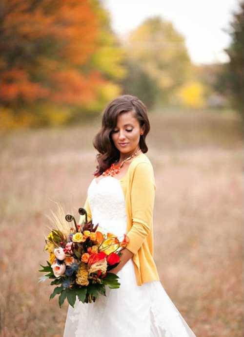 Накидки на свадебное платье на осень